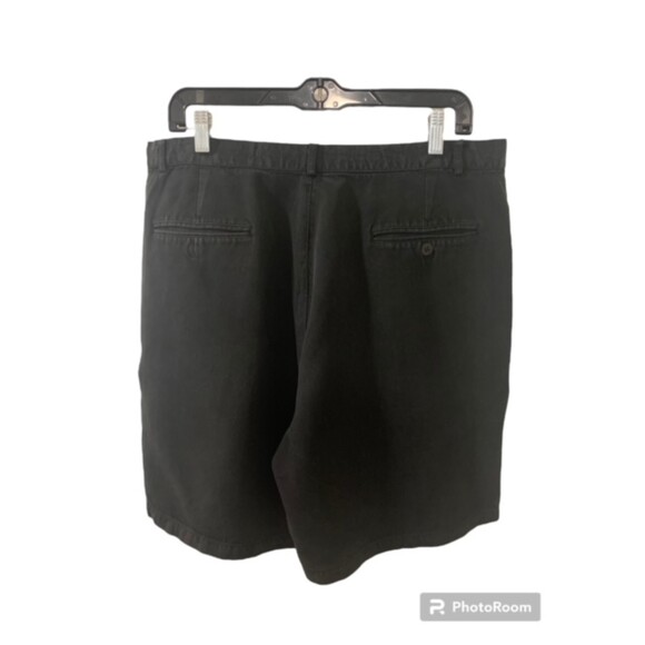 Green Mens Black Pleated Front Pockets 100% Silk Golf Shorts Athleisure Sz XL - Picture 2 of 9